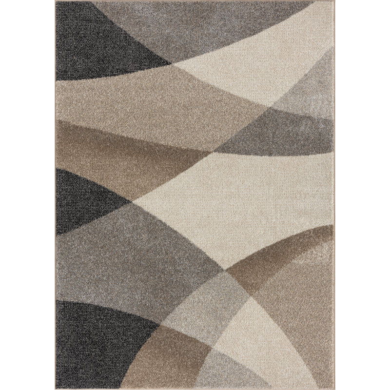 Cedor Geometric Print Area Rug, Beige, Rectangular 120 x 160cm