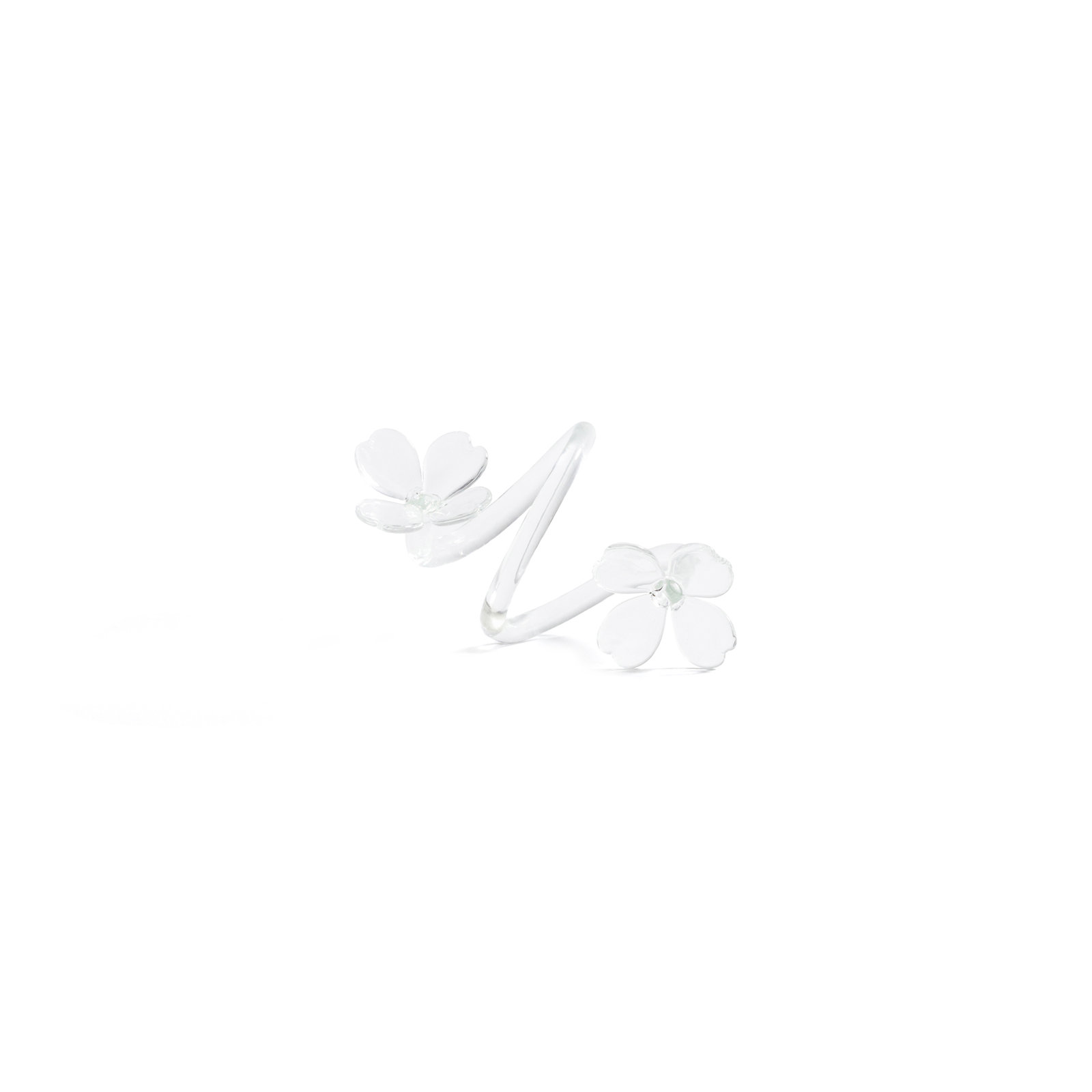 Botanica Glass Flower Napkin Rings, Clear