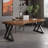 Rustic Pine Desk with Irregular Edge & X-Iron Legs-1758425167