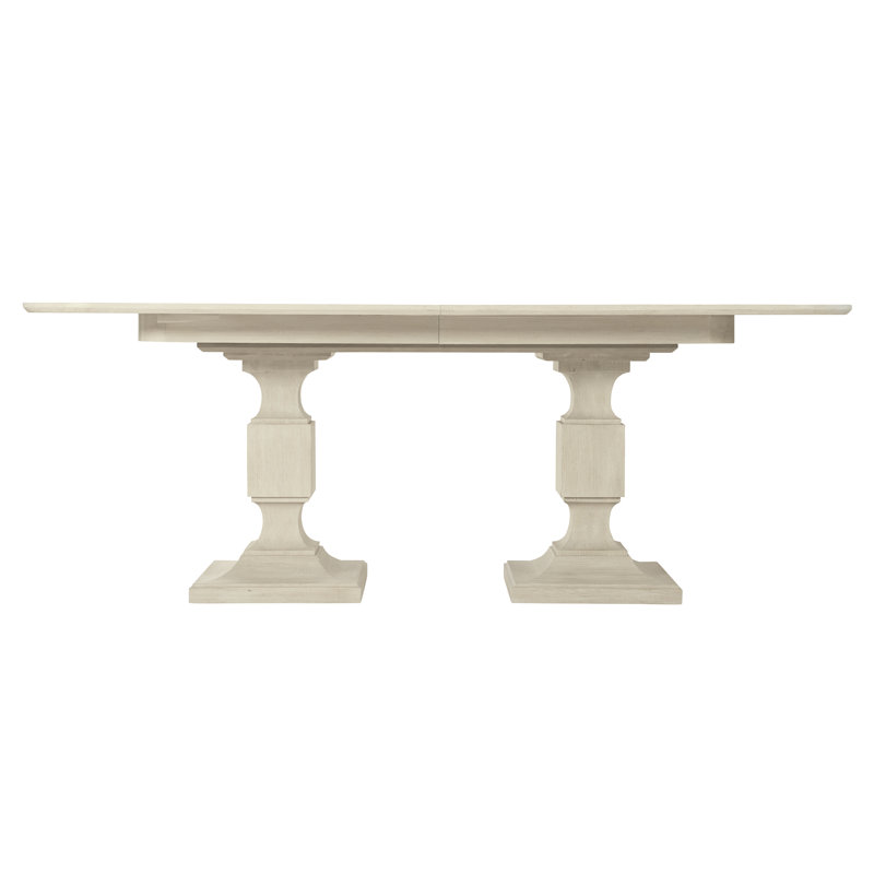 Beige Wood Extendable Rectangular Dining Table