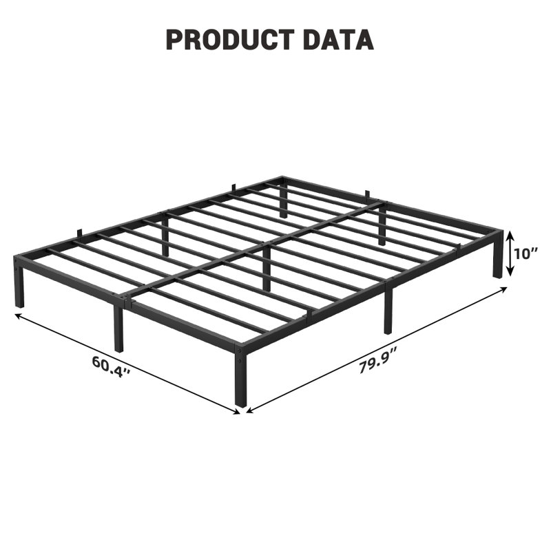 Metal Platform Bed Frame, 14 Inch Bed Frame with Heavy Duty Slats Support, Strong Bearing Capacity Bed Frame with Under Bed Storage, No Box Spring Needed