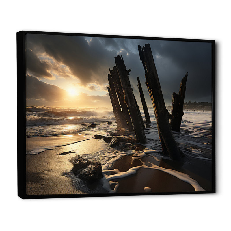 «Beach Photo Rockies IV» sur toile, H 30 po x l 40 po x P 1,5 po, Cadre flottant noir