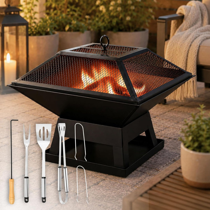 Haith Square Steel Smokeless Fire Pit