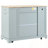 Kitchen Island with Trash Can Storage Cabinet, 3 Drawer and 3 Open Side Racks-1740455696