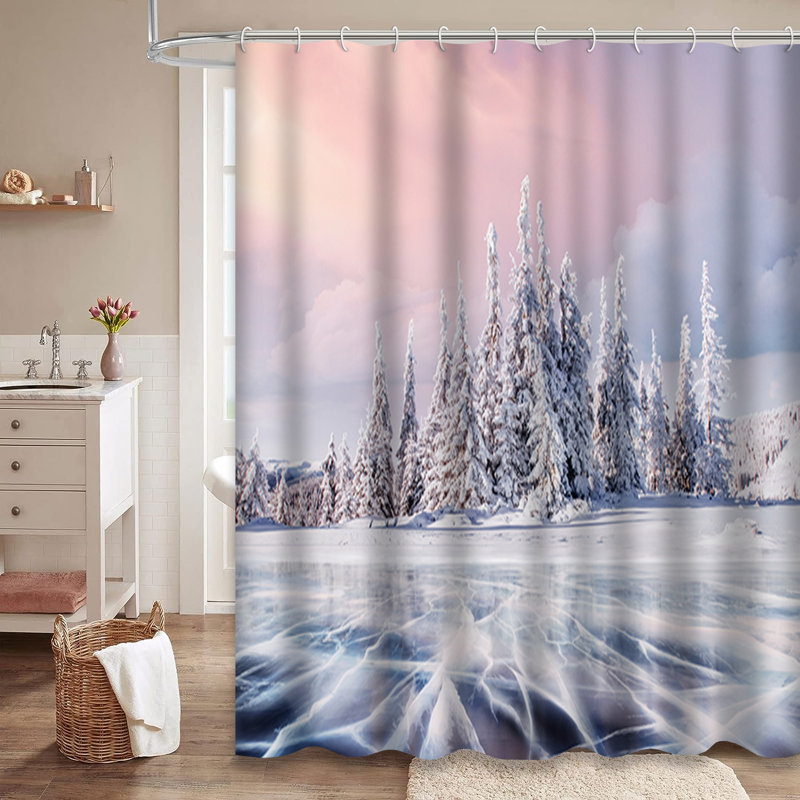 Rideau de douche Frozen Blue Lake, L 72 po x l 72 po