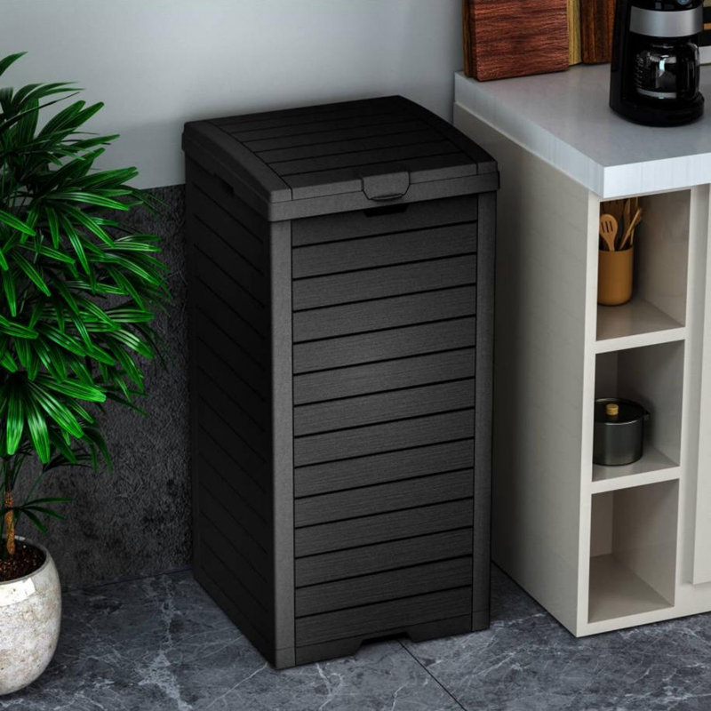 Poubelle extérieure imperméable 31 gallons PP, Noir
