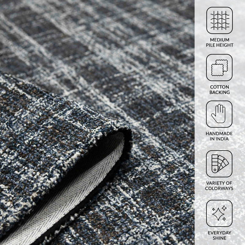 Ohan Hand Tufted Wool Indoor Rug, Rectangle 5' x 7'6"