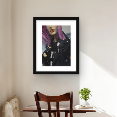 Young Punk Woman - Purple Clothes Framed Print | Home Decor