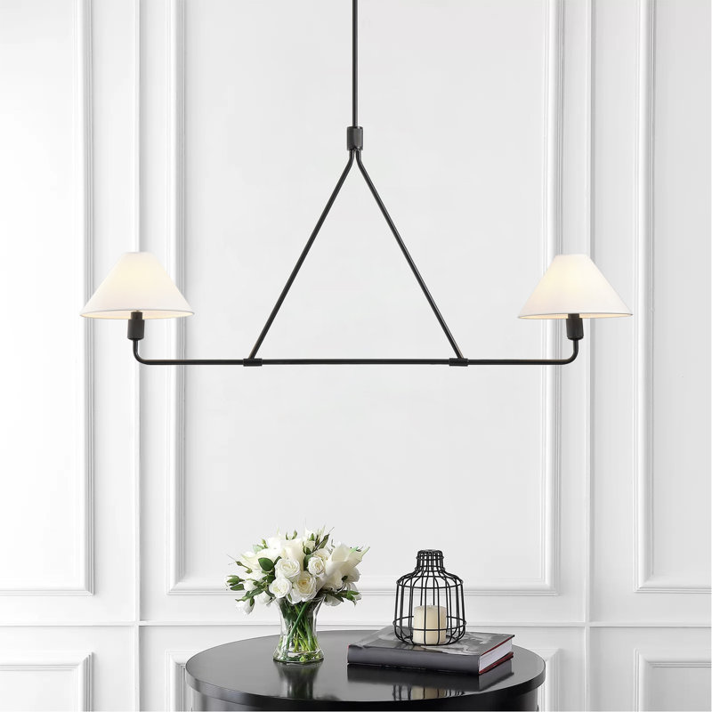 Luminaire suspendu 2 lumières en fer blanc, Noir