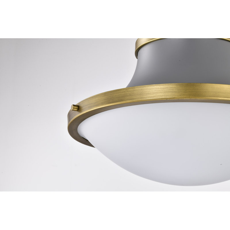 Luminaire suspendu Vanek Schoolhouse, 52.25" H x 18" W x 18" D, Gris mat
