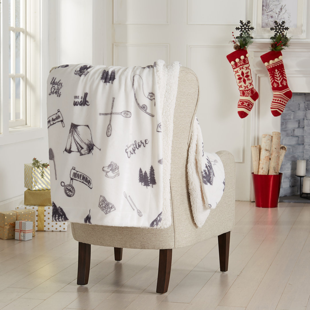 Ultra Soft Plush Reversible Holiday Throw Blanket FreshFolds