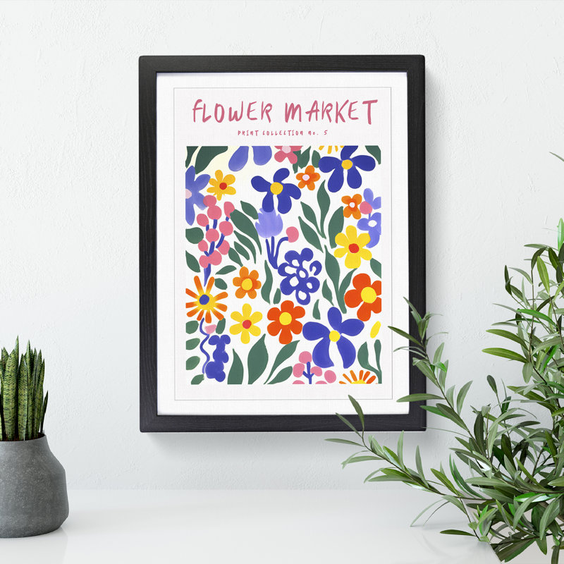 Flower Market Exhibition Collection No.5 - Single Picture Frame Print on Wood, 64cm H x 46cm W x 2cm D