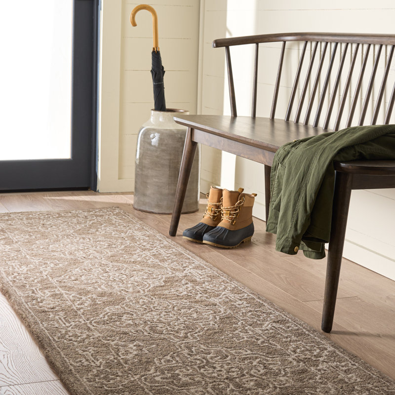 Martha Stewart 3860, laine 85% touffetée à la main; Tapis damassé 15% coton, Tapis de couloir 2 pi 3 po x 8 pi 0 po