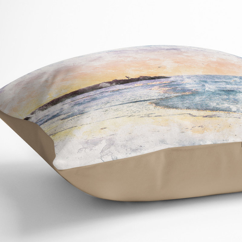 Square Throw Cushion, Stone, 40cm H x 40cm W x 15cm D