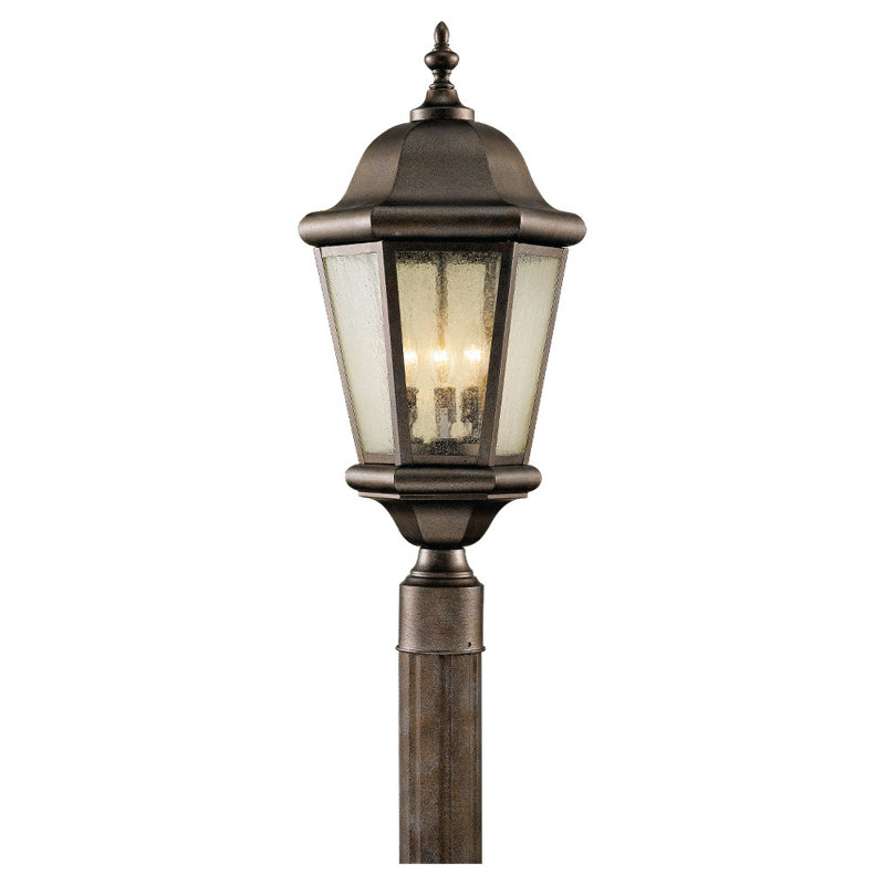Martinsville Three Light Outdoor Post Lantern from Generation Lighting , Corinthian Bronze
