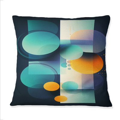 Independence Of Curiosity Retro Circular IV - Abstract Geometric Printed Throw Pillow