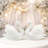 Ceramic Swan Couple Cake Topper, 2Pcs Romantic Swan Statue Wedding Cake & Tabletop Decor