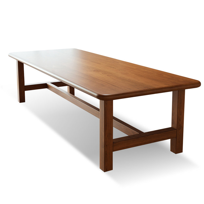 Brown Rectangular Solid Wood Butterfly Leaf  Dining Table, 29.53"H x 94.49"L x 37.4"W
