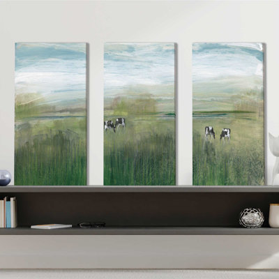 «Grazing in Shandelee», ensemble de 3 peintures sur toile tendue