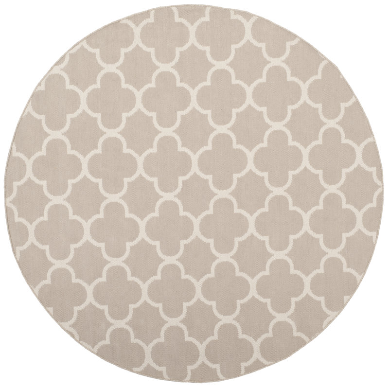 Desota Hand Woven Cotton Geometric Rug, Round 6'