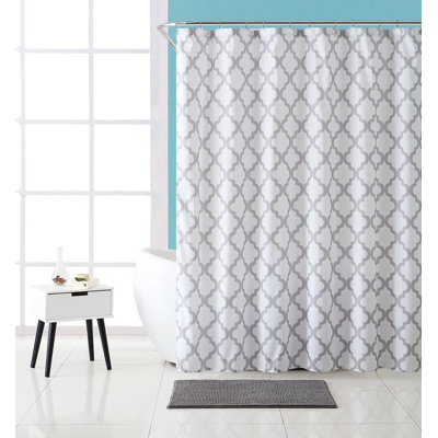 Arden Geometric Shower Curtain with Hooks Included