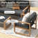 7 Person Outdoor Conversation Furniture Set Seating Group With Wood Pattern And Cushions