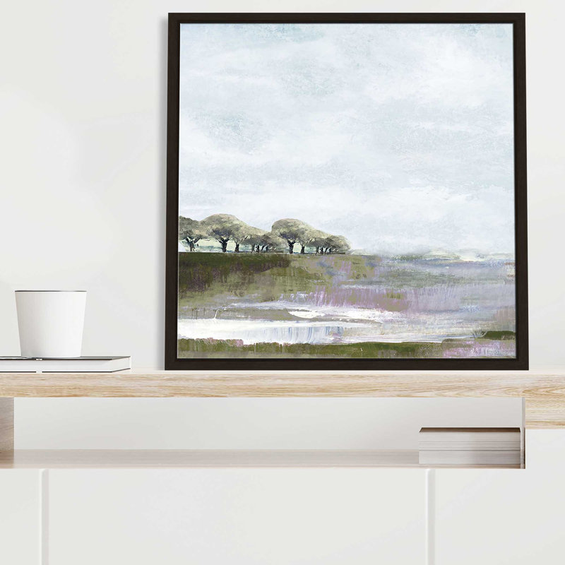Rusty Sky I - Peinture, L 39,5 po x H 39,5 po, Encadrement brun