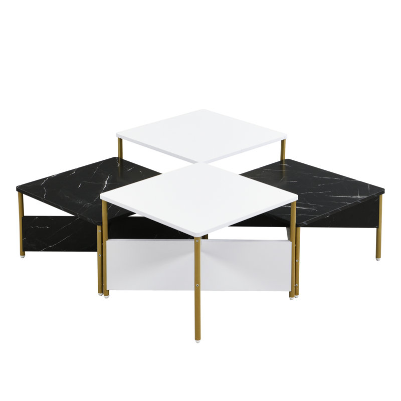 Ensemble de 4 tables basses Modern Modern, Noir / blanc