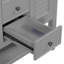 Meuble-lavabo 36 po avec lavabo en céramique, deux armoires et tiroirs, tablette ouverte, structure en bois massif, gris