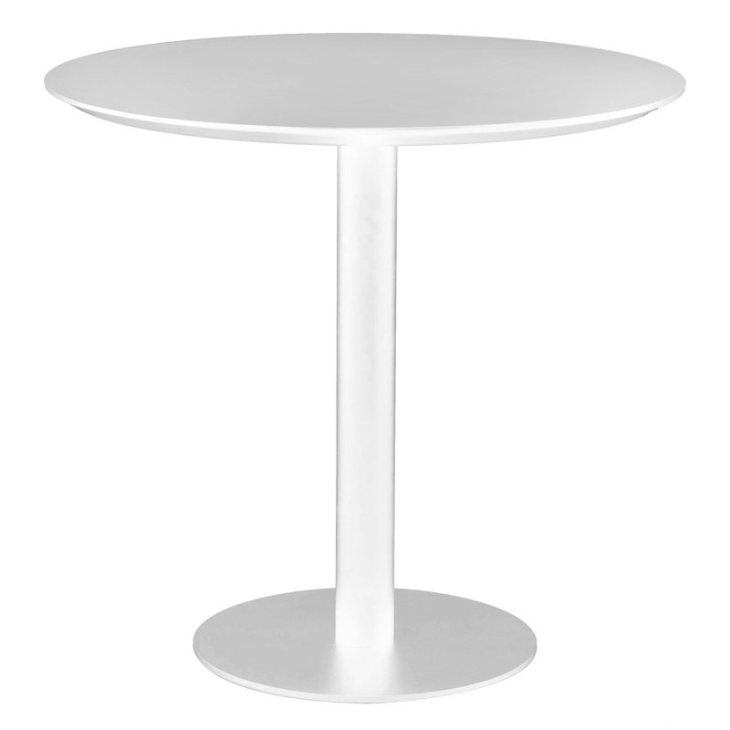 Table de salle à manger sur pied 31,5 po Abode, Blanc, Blanc