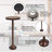 Jilyn Small Pedestal End Table Metal Base Side Table, Drinking Table w/ Scratching Distressed Finish