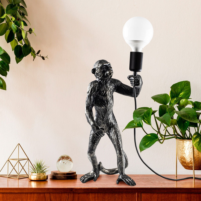 Modern Industrial Table Lamp, Black Metal Body with Wooden Base, 15 x 5 cm Base Plate, 15.7 inches Tall | E27 Socket, Max 40W, IP20 Rated | Sleek Design for Home & Office, Stylish & Functional Lighting Solution