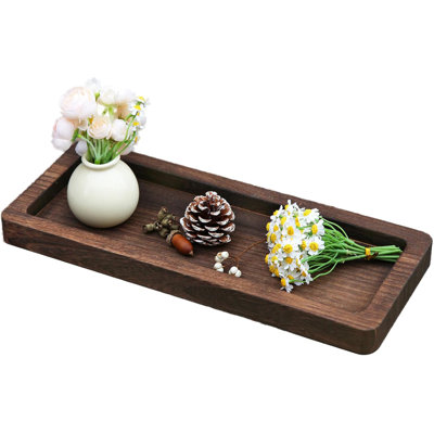 Plateau de service décoratif en bois de paulownia vieilli 15,7 po