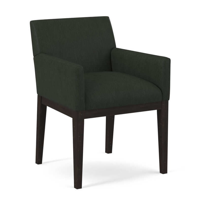 Upholstered Arm Chair, Salvador Asphalt, English Saddle