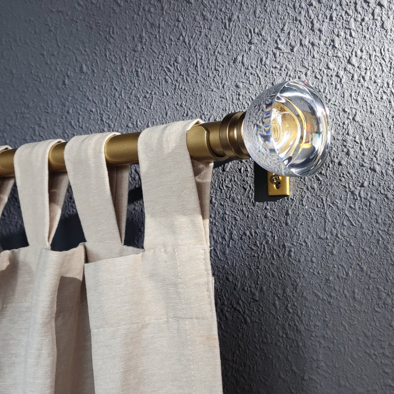 Julbe Adjustable Single Curtain Rod Set, 72" - 144"