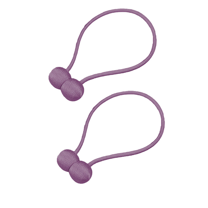 18.5" Magnetic Earpiece Curtain Tiebacks 2 Pack, Purple