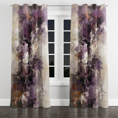 Modernist Expressions V - Modern Velvet Grommet Curtain - Room Darkening - 1 panel
