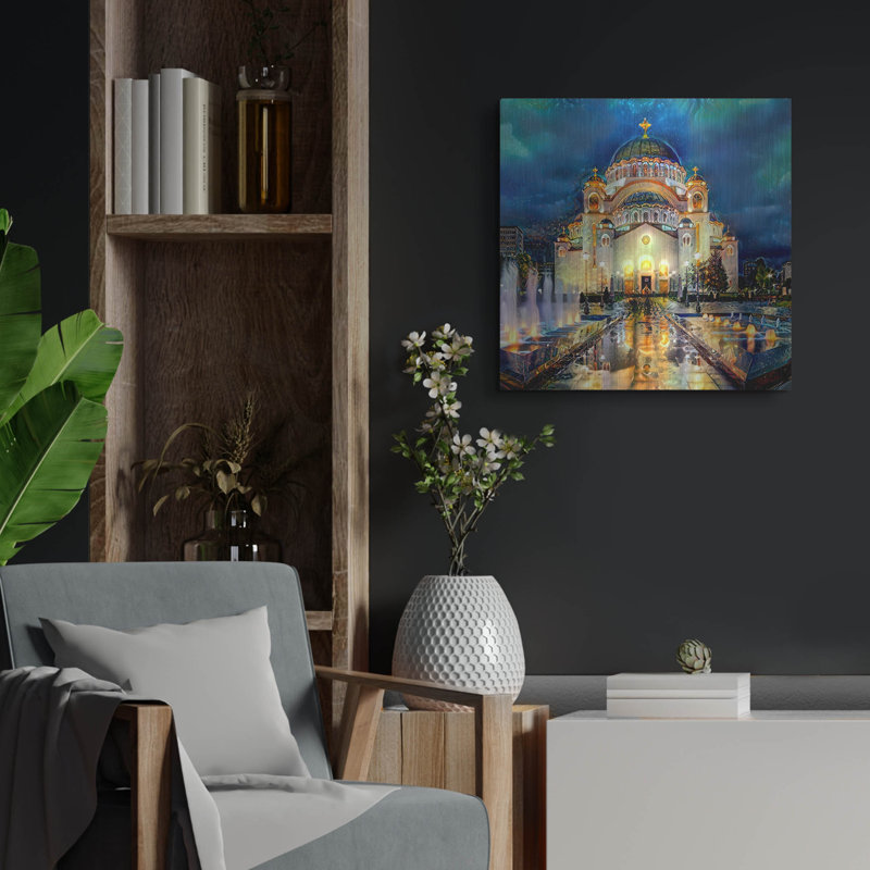 "Le temple serbe de Saint Sava," par Sergio Gavidia, H 24 po x l 24 po