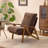 2Pcs Chenille Upholstered Accent Chair With 5-Position Adjustable Backrest, Rubber Wood Arms, Indoor Leisure Chair-29903620