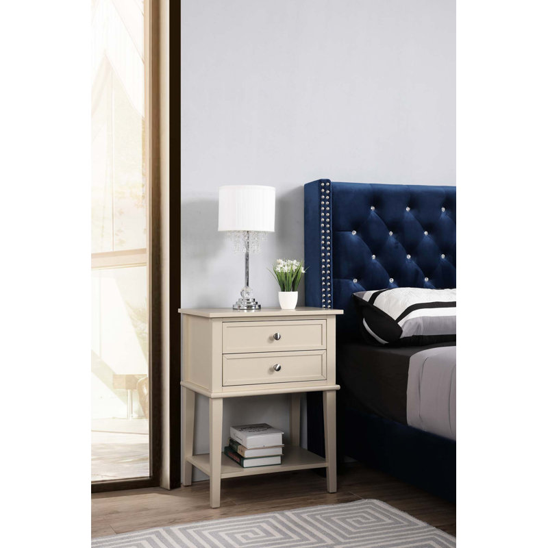 Table de chevet moderne avec tablette ouverte et fonctionnalité pour les espaces, Beige