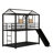 Metal House Bunk Bed With Slide-511170813