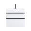 Meuble-lavabo mural blanc de 24 po, lavabo en acrylique intégré, tiroirs à fermeture en douceur, poignées bicolores, revêtement mat, cloisons de rangement intégrées pour le montage, avec tiroir silencieux-924715970