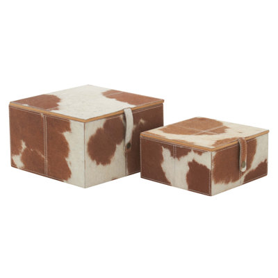 Philbrick 2 Piece Handmade Faux Leather Decorative Box Set