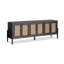 Meuble télé rétro en bois massif noir-476245494