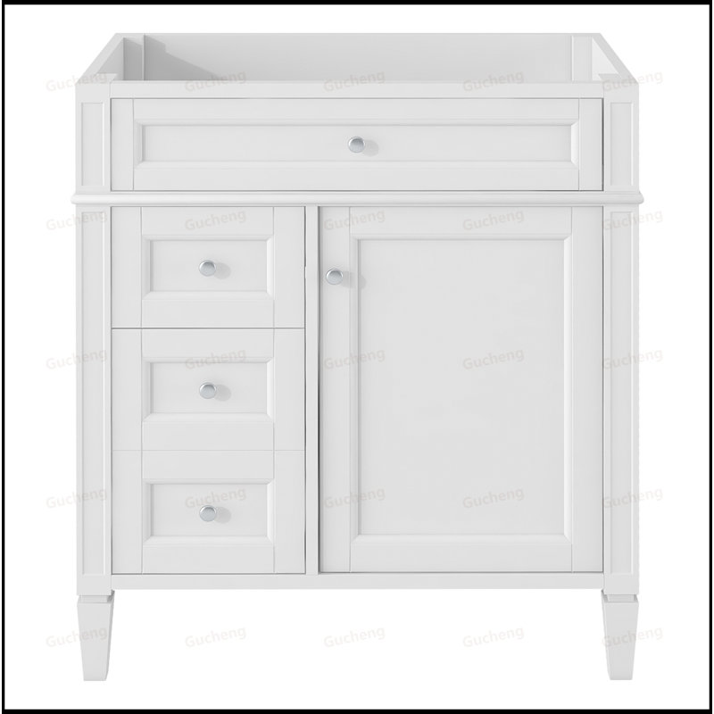 Meuble-lavabo de 30 po avec tiroir basculant, armoire seulement, Blanc