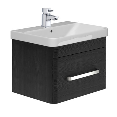 800mm Single Bathroom Vanity with Semi-Recessed Ceramic Basin