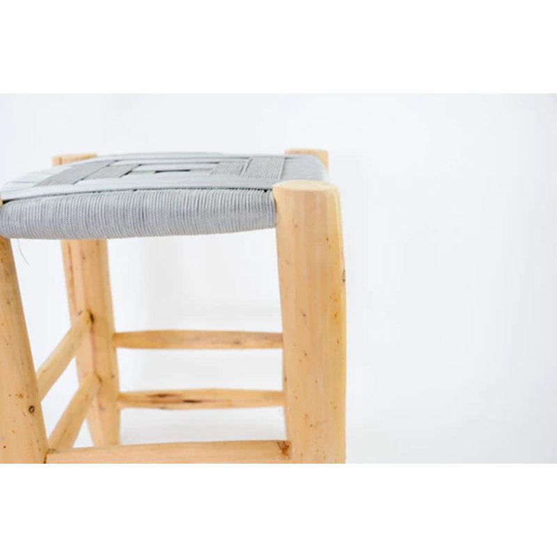 Tabouret d'appoint en bois massif, gris