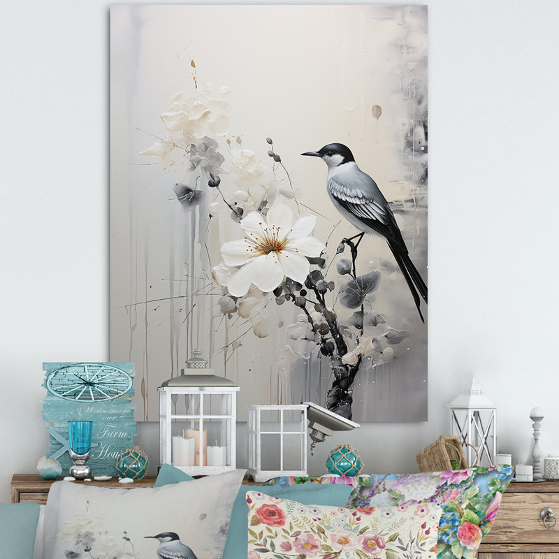 Minimalisme, oiseaux du paradis V sur toile, Toile tendue, 40" H x 30" W