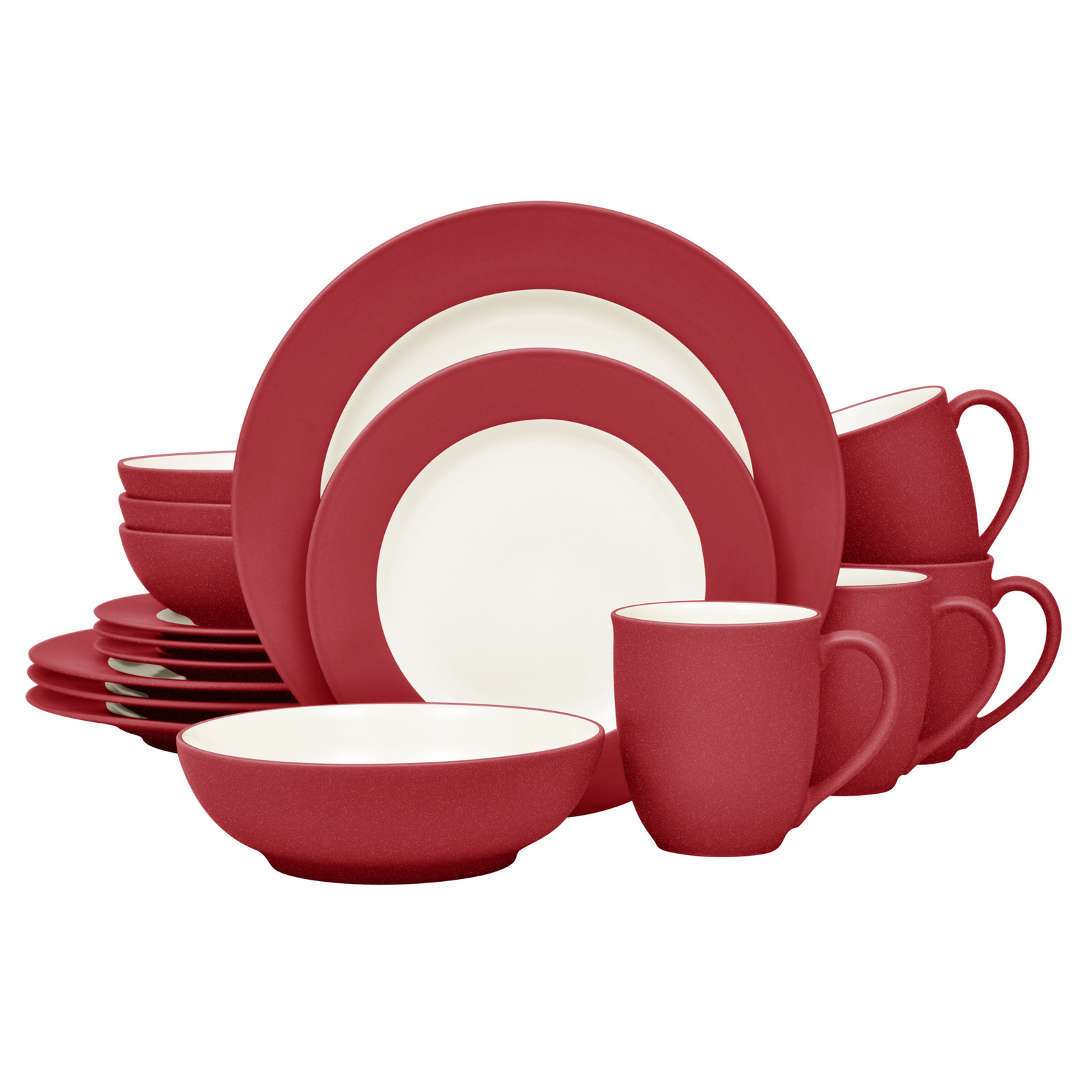 Colorwave Stoneware Dinnerware Set - Service for 4, Raspberry