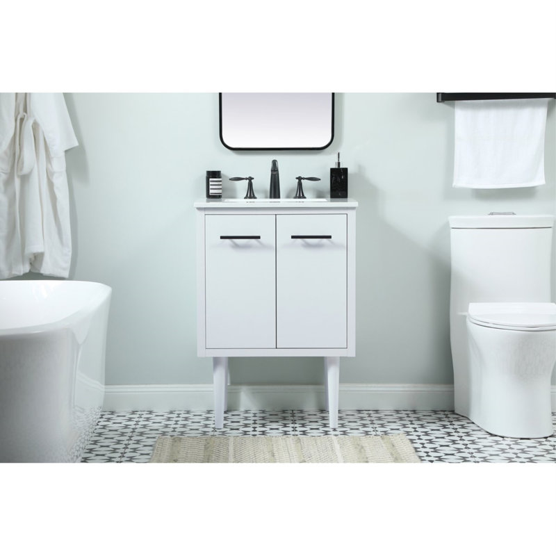 Ensemble de meuble-lavabo simple 24 po Cyrus, Blanc